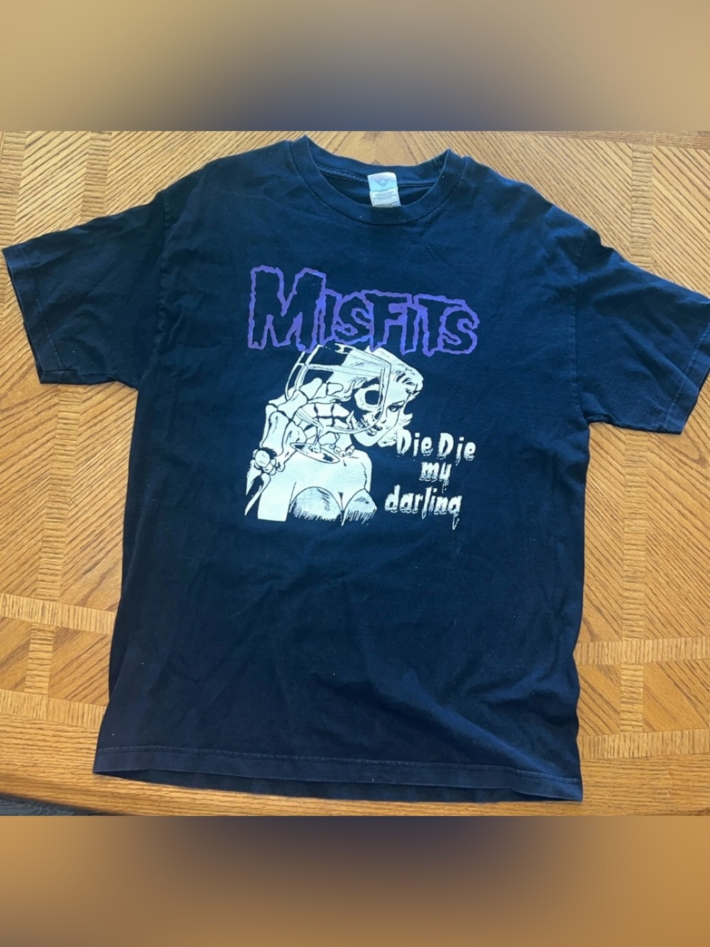 Men’s Misfits Graphic Tee - Black with Purple & White Print